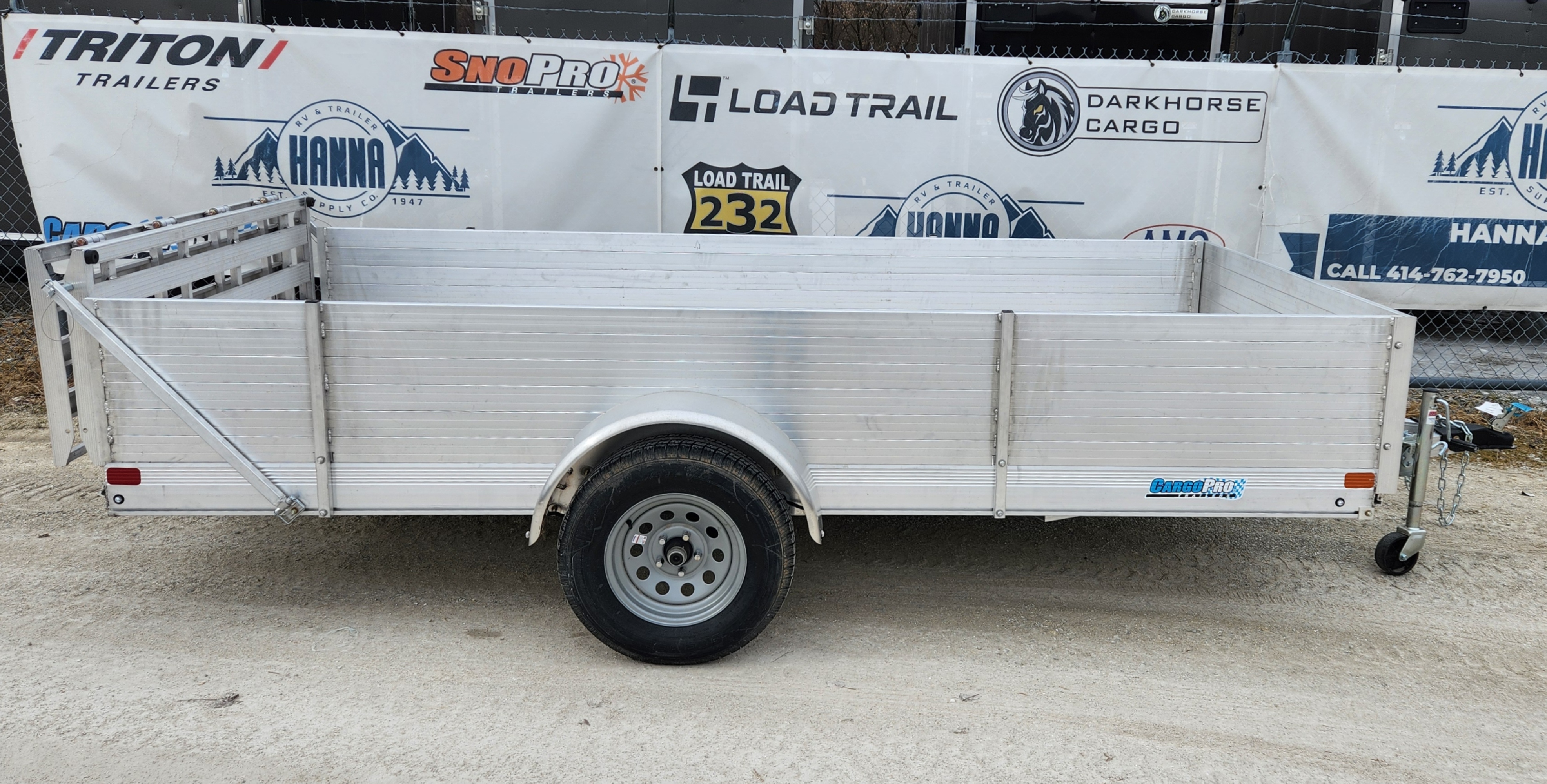 FlexHaul 72 X 12 All Aluminum Utility Trailer- Solid Front and Sides and Bi-Fold Gate